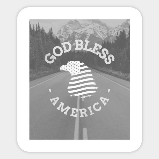 God Bless American Fourth of July Sticker by TeesByOlivia